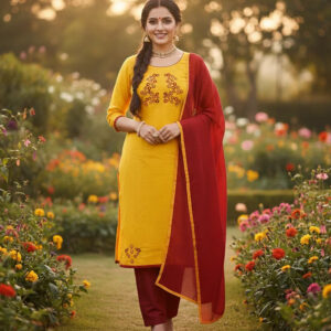 Cotton Slub Embroidery Worked Dress Material Collection